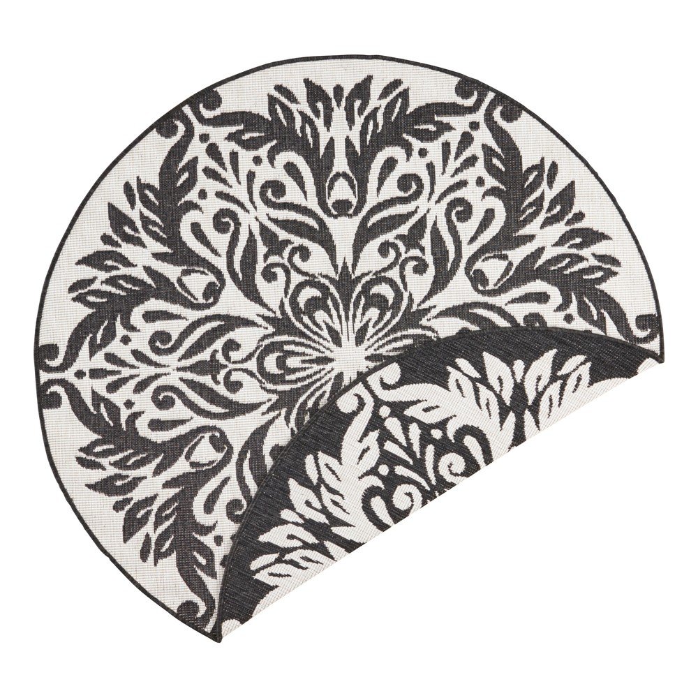 Černo-krémový venkovní koberec NORTHRUGS Madrid, ⌀ 140 cm v:1337785