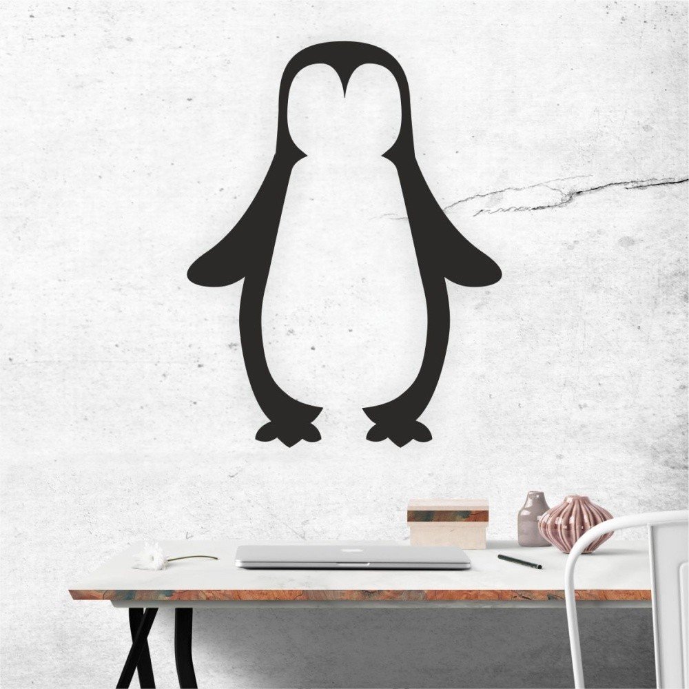 Černá nástěnná samolepicí dekorace North Carolina Scandinavian Home Decors Penguin V1, 47 x 60 cm v:1193374