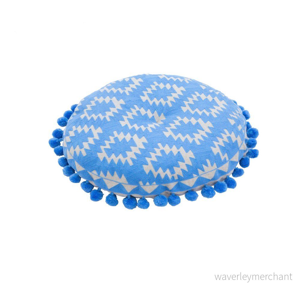 Modrý polštář Bombay Duck Aztec, ⌀ 39 cm v:857298