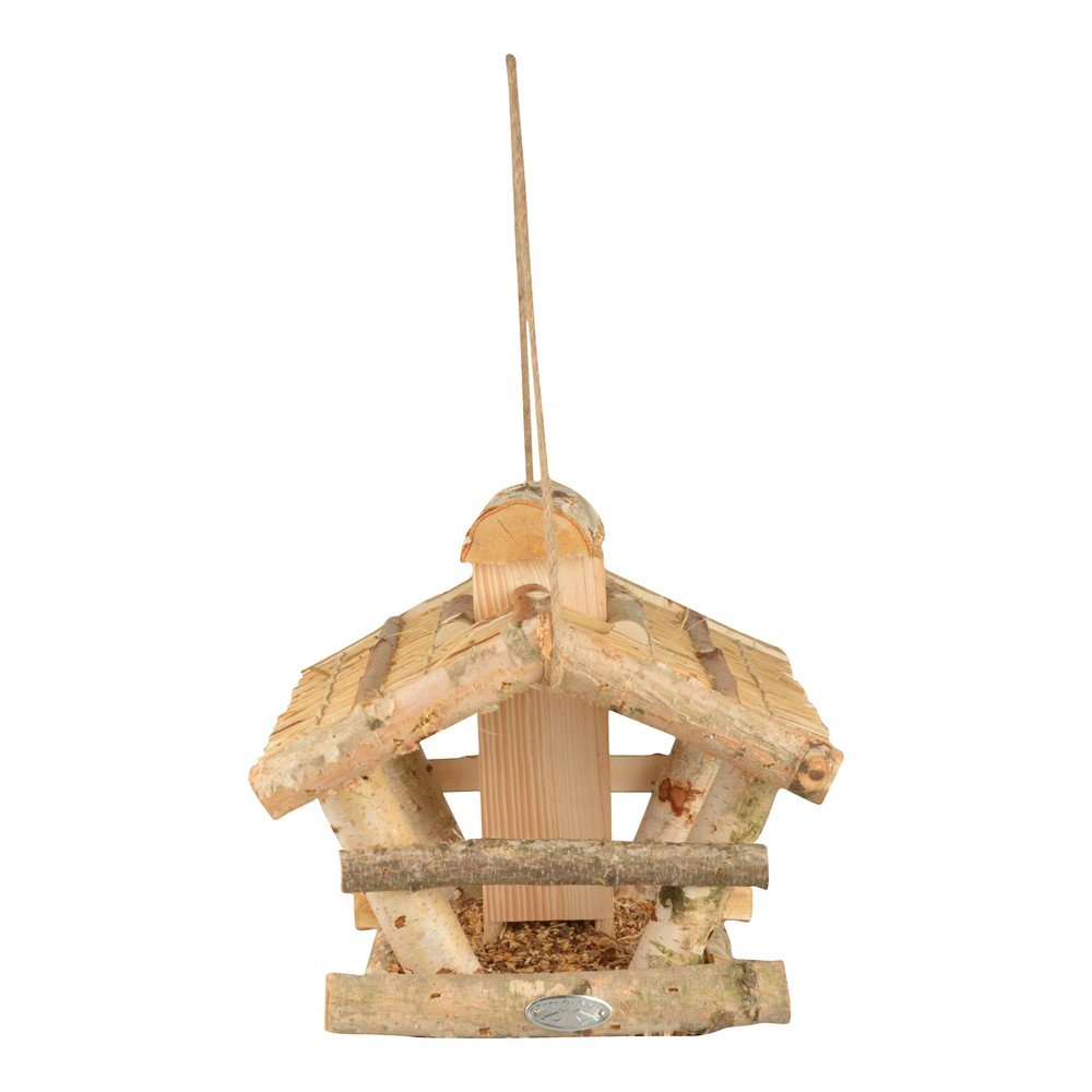 Dřevěné závěsné krmítko pro ptáky se zásobníkem Esschert Design, výška 27,5 cm v:1315946