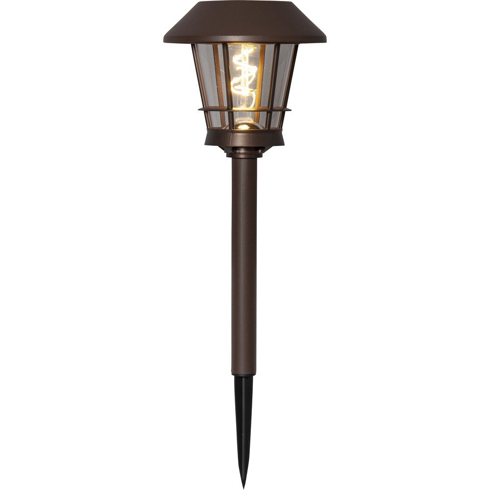 Hnědé venkovní solární LED svítidlo Star Trading Fergus, výška 35 cm v:1436775
