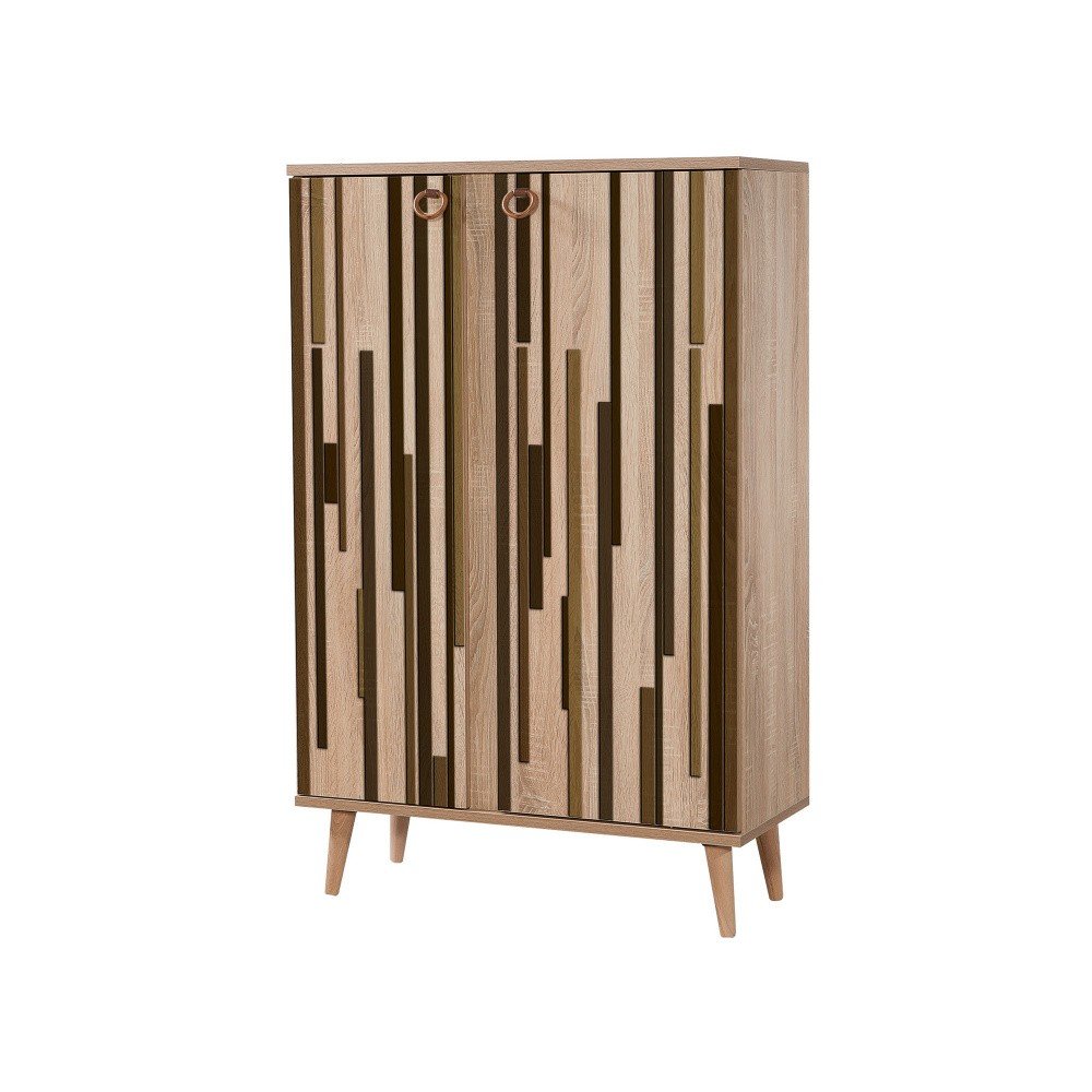 Variabilní dvoudveřová komoda Newbox Green Stripes, 126 x 80 cm v:1284664