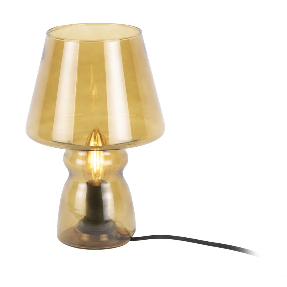 Hořčicově žlutá skleněná stolní lampa Leitmotiv Glass, výška 25 cm v:1424309