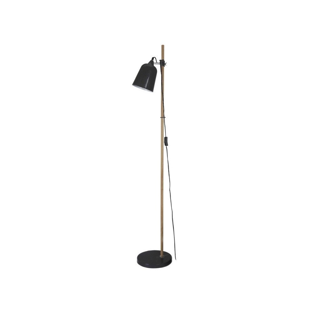 Černá stojací lampa Leitmotiv Wood v:832108