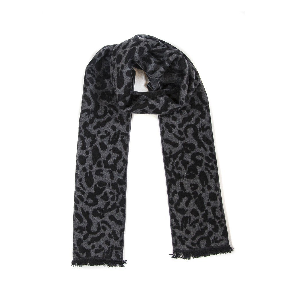 Šedá hedvábná šála Silk and Cashmere Léopard v:731706