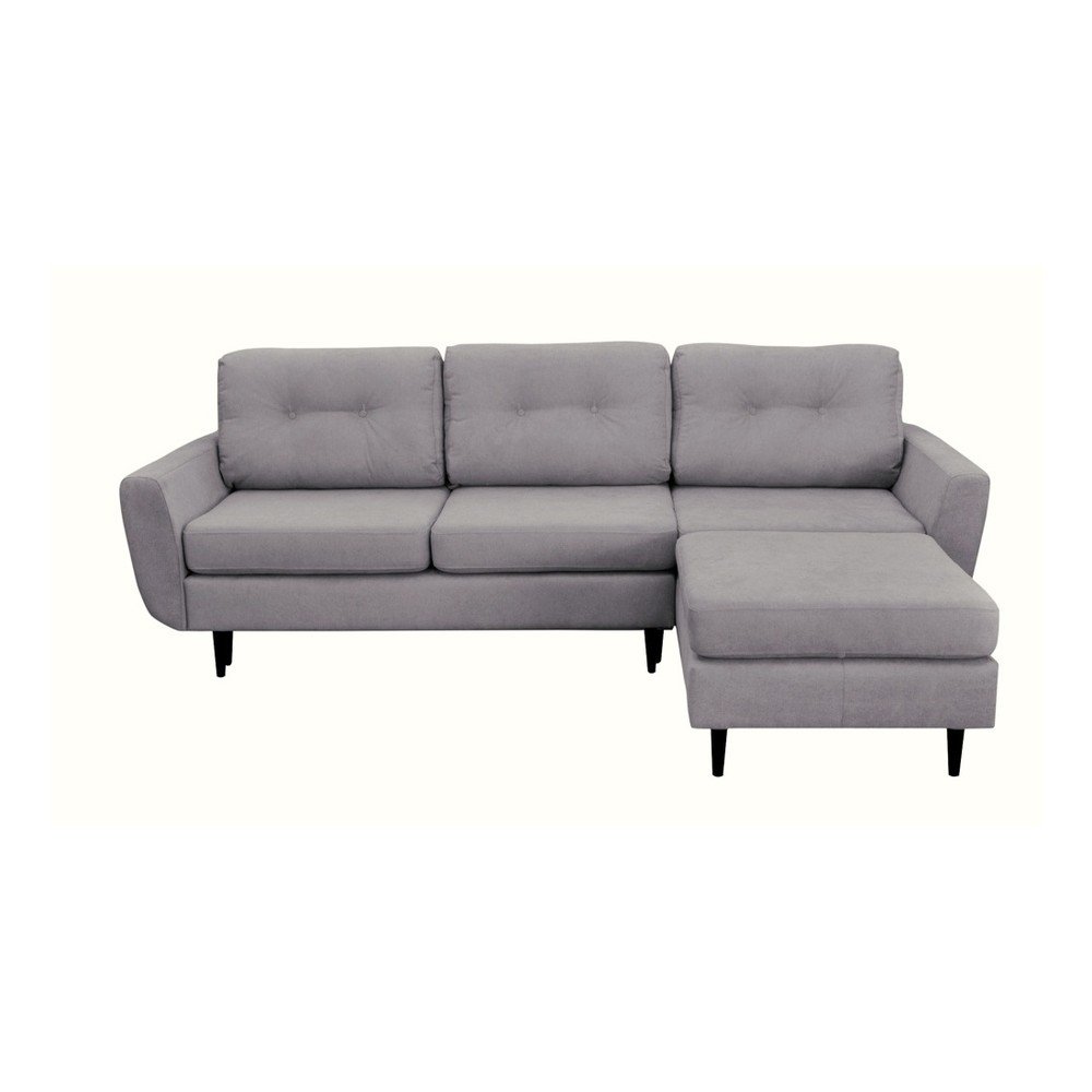 Světle šedá rozkládací pohovka s černými nohami Mazzini Sofas Hortensia, pravý roh v:960142