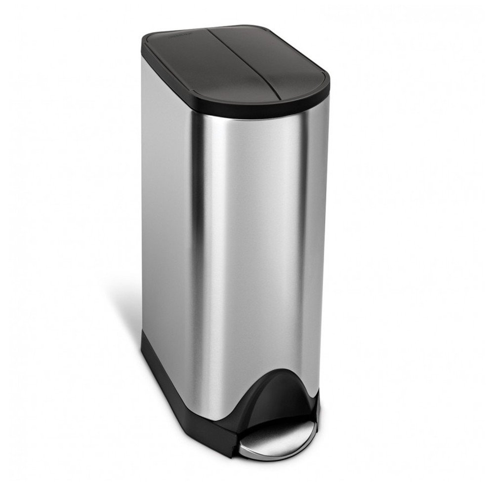 Stříbrný pedálový koš na odpadky simplehuman Butterfly, 30 l v:716698