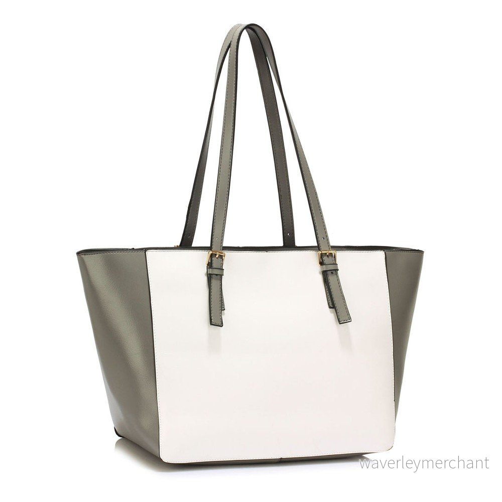 Bílošedá kabelka L&S Bags Dorna v:985726 Bílošedá kabelka L&S Bags Dorna v:985726