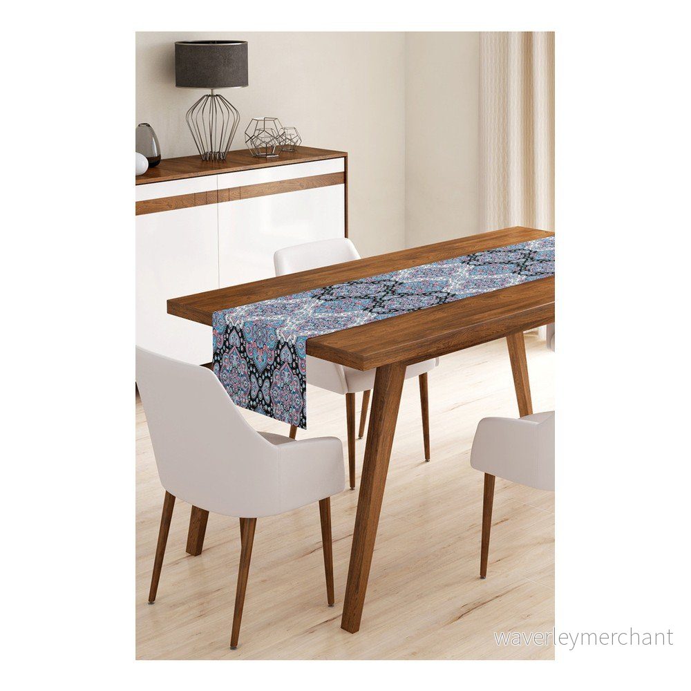 Běhoun na stůl z mikrovlákna Minimalist Cushion Covers Black Ornaments, 45 x 145 cm v:1294282