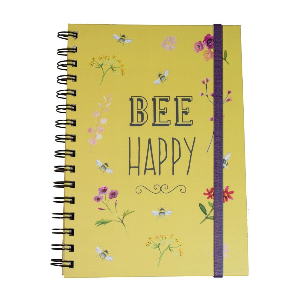 Žlutý blok se spirálou David Mason Bee Happy, 6 x 21,5 cm v:1293048