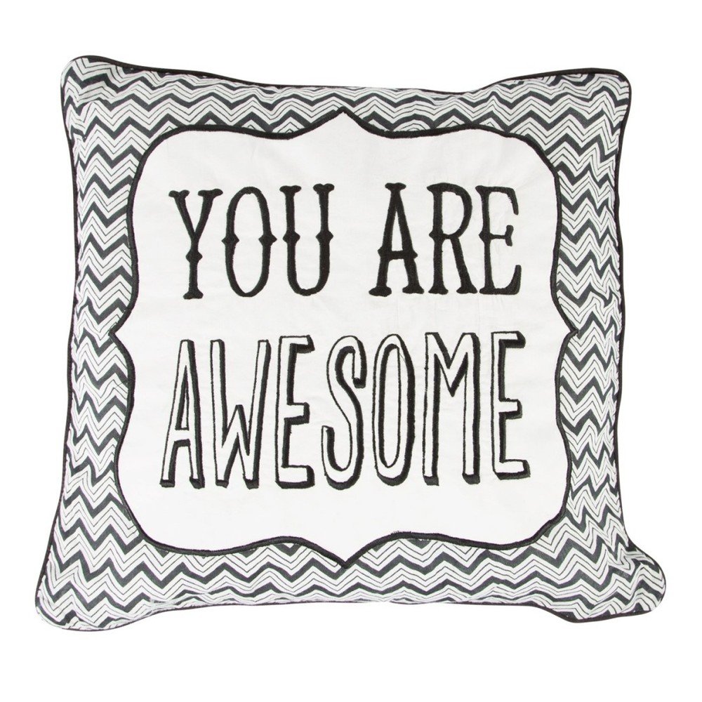Černo-bílý polštářek Sass & Belle You Are Awesome v:778954