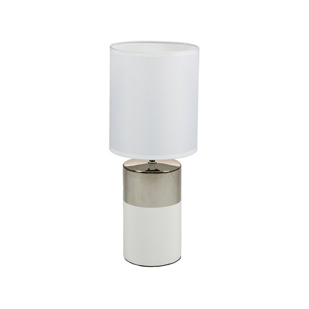 Bílá stolní lampa se základnou ve stříbrné barvě Santiago Pons Reba, ⌀ 19 cm v:984822