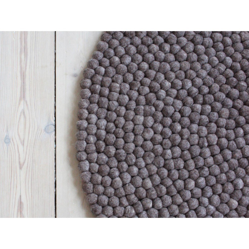 Ořechově hnědý kuličkový vlněný koberec Wooldot Ball Rugs, ⌀ 90 cm v:1340885