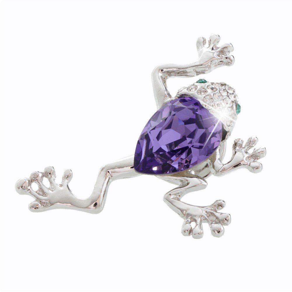 Brož se Swarovski Elements Laura Bruni Dragonfly Denna Frog Violet v:969098