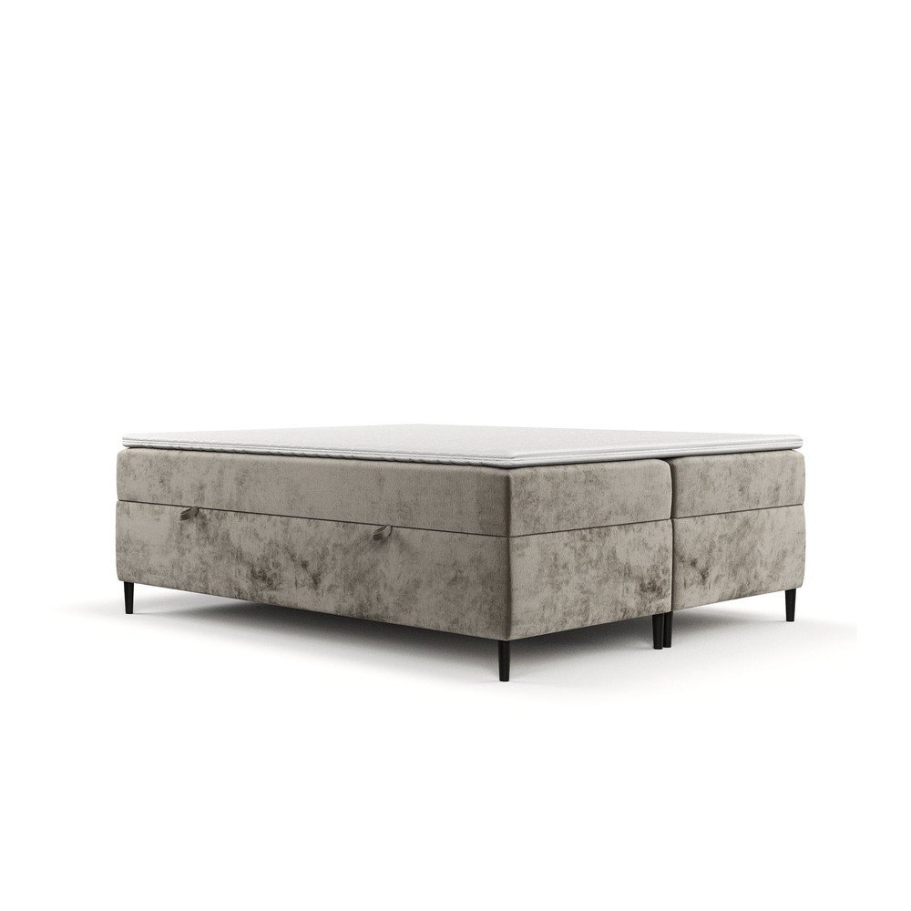 Světle hnědá boxspring postel s úložným prostorem 200x200 cm Araya – Maison de Rêve v:1662308