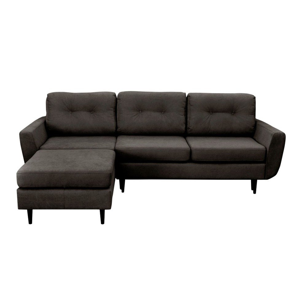 Tmavě šedá rozkládací pohovka s černými nohami Mazzini Sofas Hortensia, levý roh v:960128