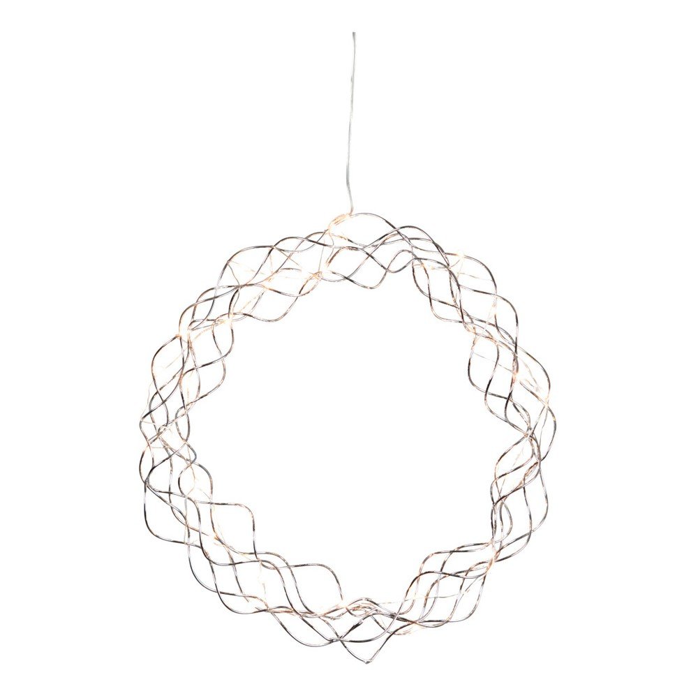 Stříbrná LED světelná dekorace Best Season Curly, ø 30 cm v:928844