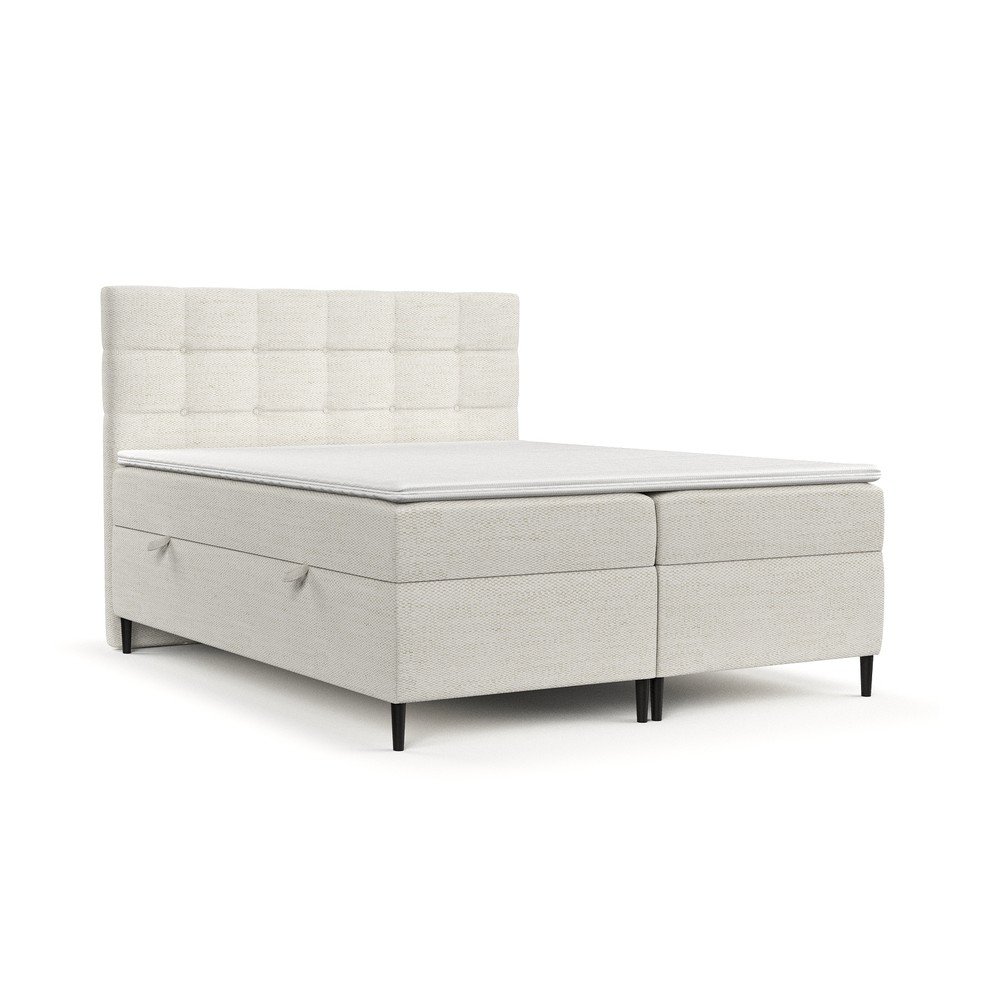 Krémová boxspring postel s úložným prostorem 200x200 cm Urbaneo – Maison de Rêve v:1662076