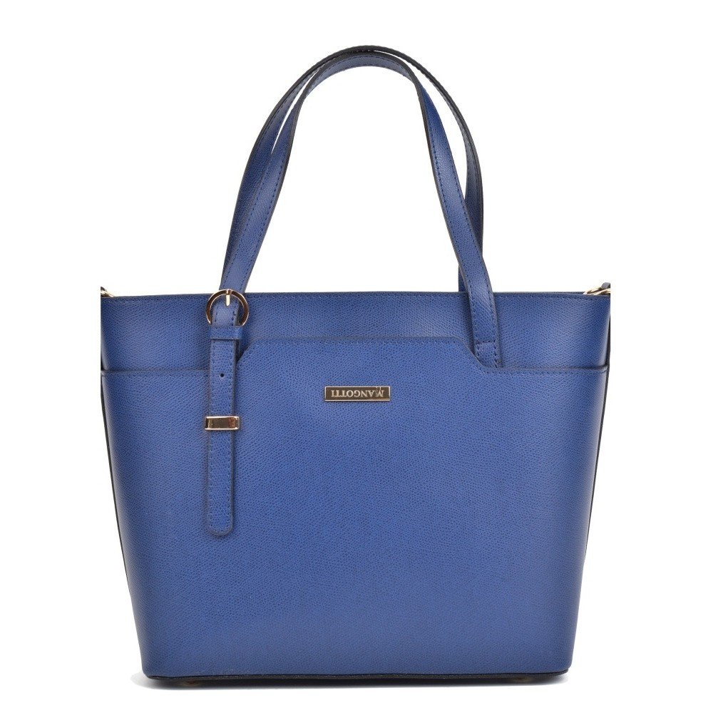 Modrá kožená kabelka Mangotti Bags Francesca v:1313100