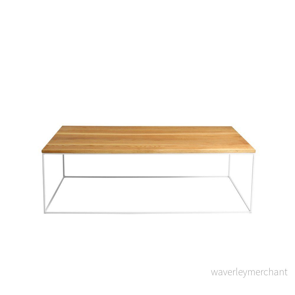 Konferenční stolek s bílým podnožím a deskou z masivního dubu Custom Form Tensio, šířka 140 cm v:896038