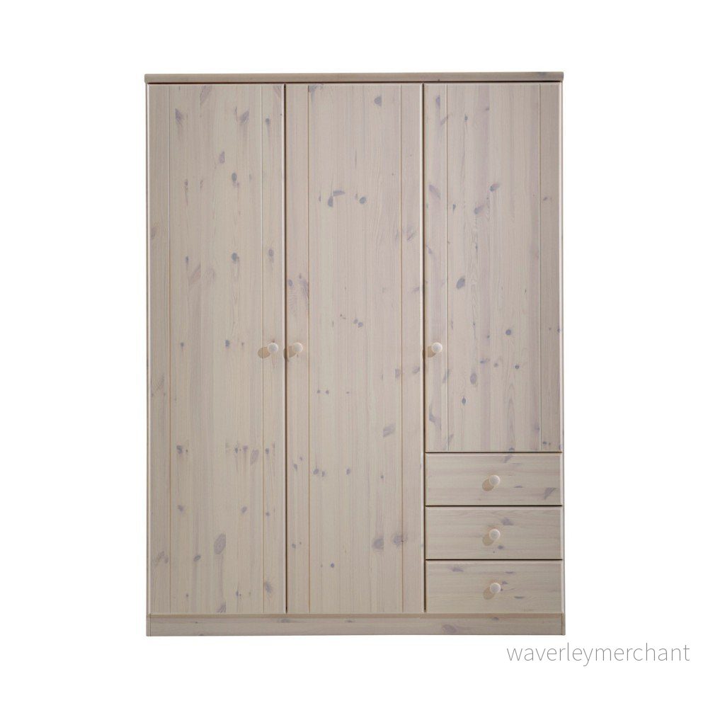Mléčně bíle lakovaná šatní skříň z borovicového dřeva Steens Ribe, 202 x 150,5 cm v:1279046