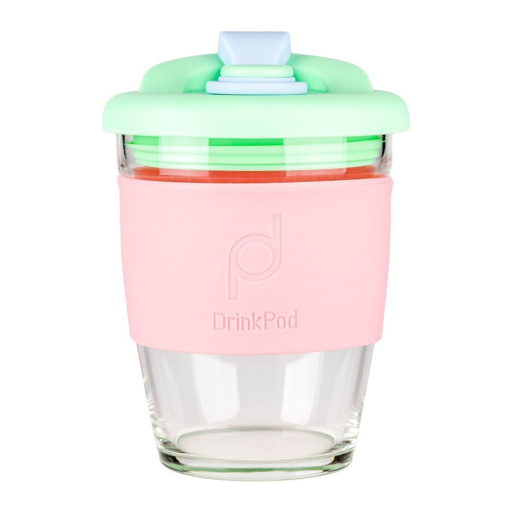 Růžovo-modrý cestovní hrnek na kávu Drink Pod Coffee, 340 ml v:1307270