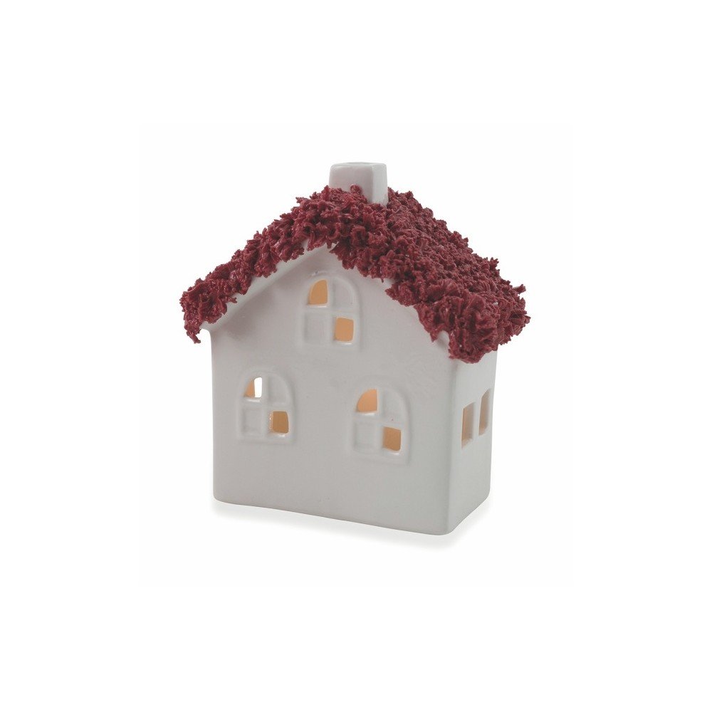 Vánoční světelná keramická LED dekorace Villa d'Este Saint Casetta Tetto Rosso v:1132368