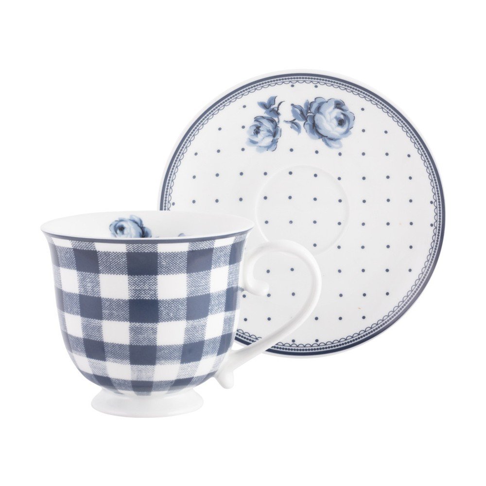Porcelánový hrnek s podšálkem Creative Tops Vintage Indigo, 200 ml v:710042